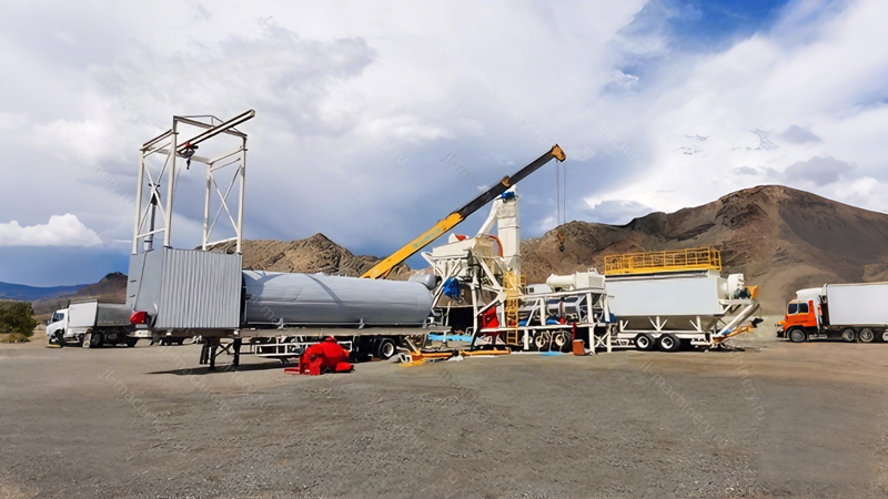 非洲肯尼亚地区每小时60吨JL-M60E移动式强制间歇式沥青混合料搅拌设备